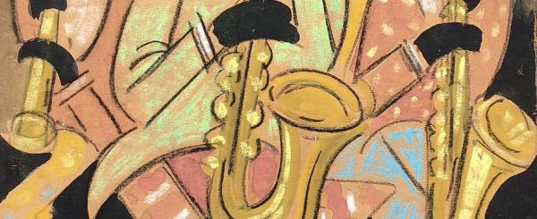 Jazz Band 35×25cm tempera, papír Jel.j.l. Scheiber H